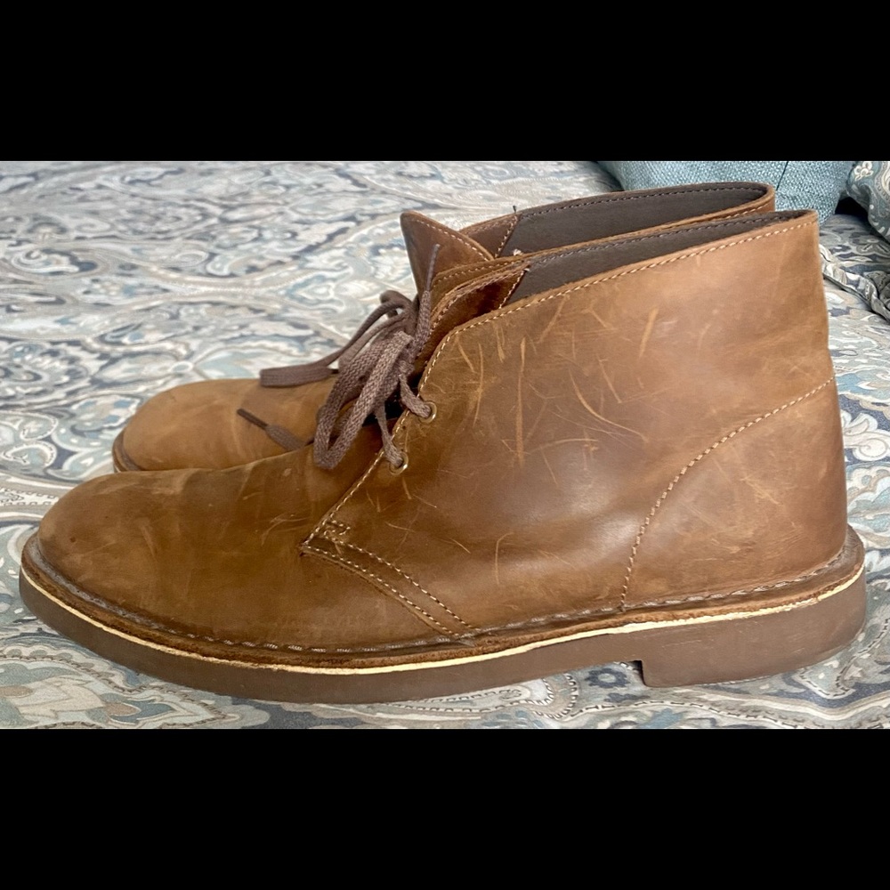 Clarks Tan Leather Chukka Boots Mens Size 11
